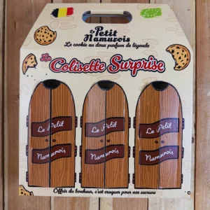 La Colisette Surprise du Petit Namurois – coffret de 3 paquets de cookies bio artisanaux en édition limitée