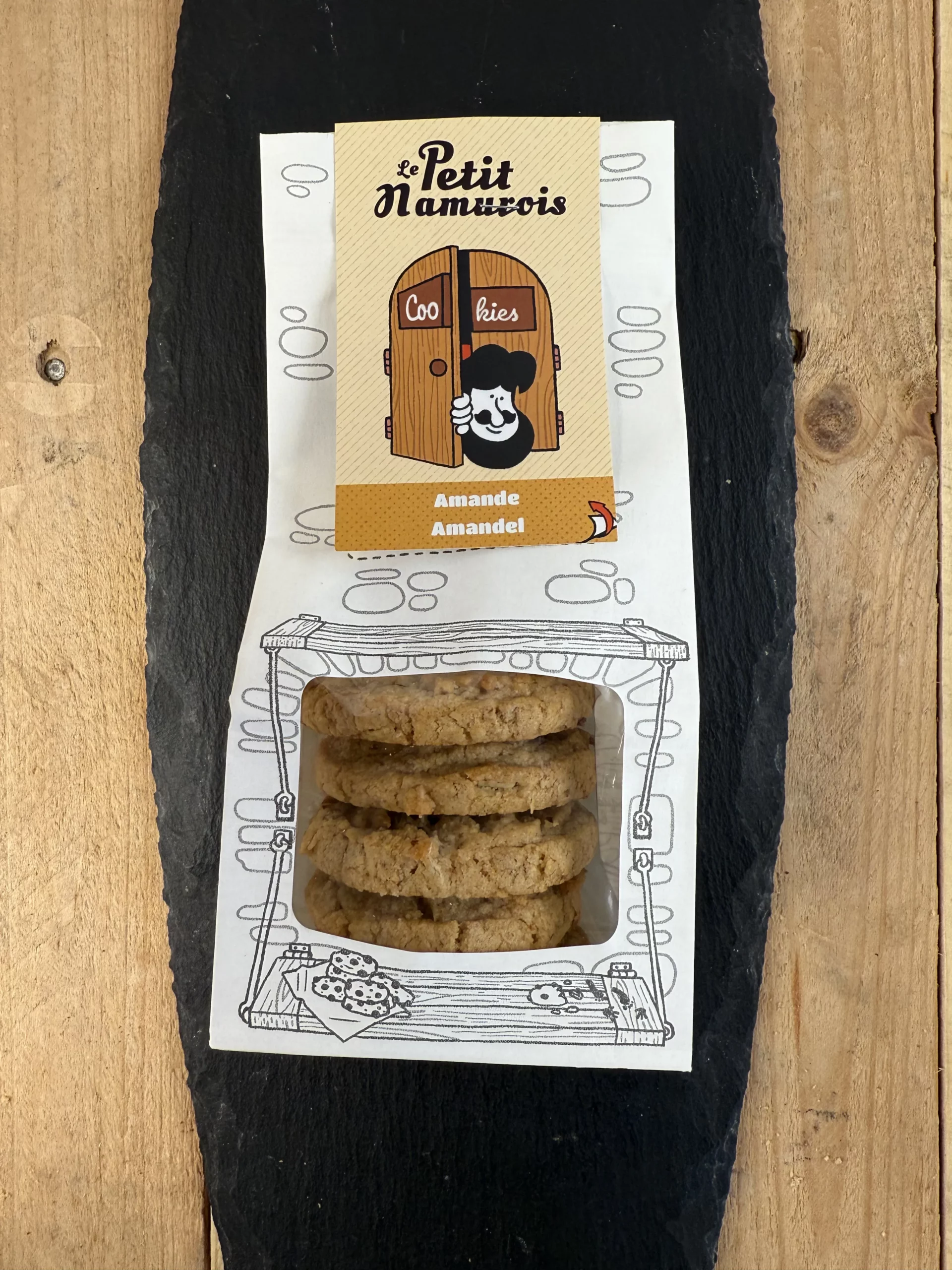 Paquet de cookies bio à l’amande 125 g – 5 biscuits artisanaux Le Petit Namurois