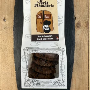 Paquet de cookies bio chocolat noir intense 125 g – Le Petit Namurois, 5 biscuits artisanaux