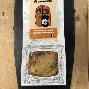 Paquet de cookies bio au caramel beurre salé 125 g – 5 biscuits artisanaux Le Petit Namurois