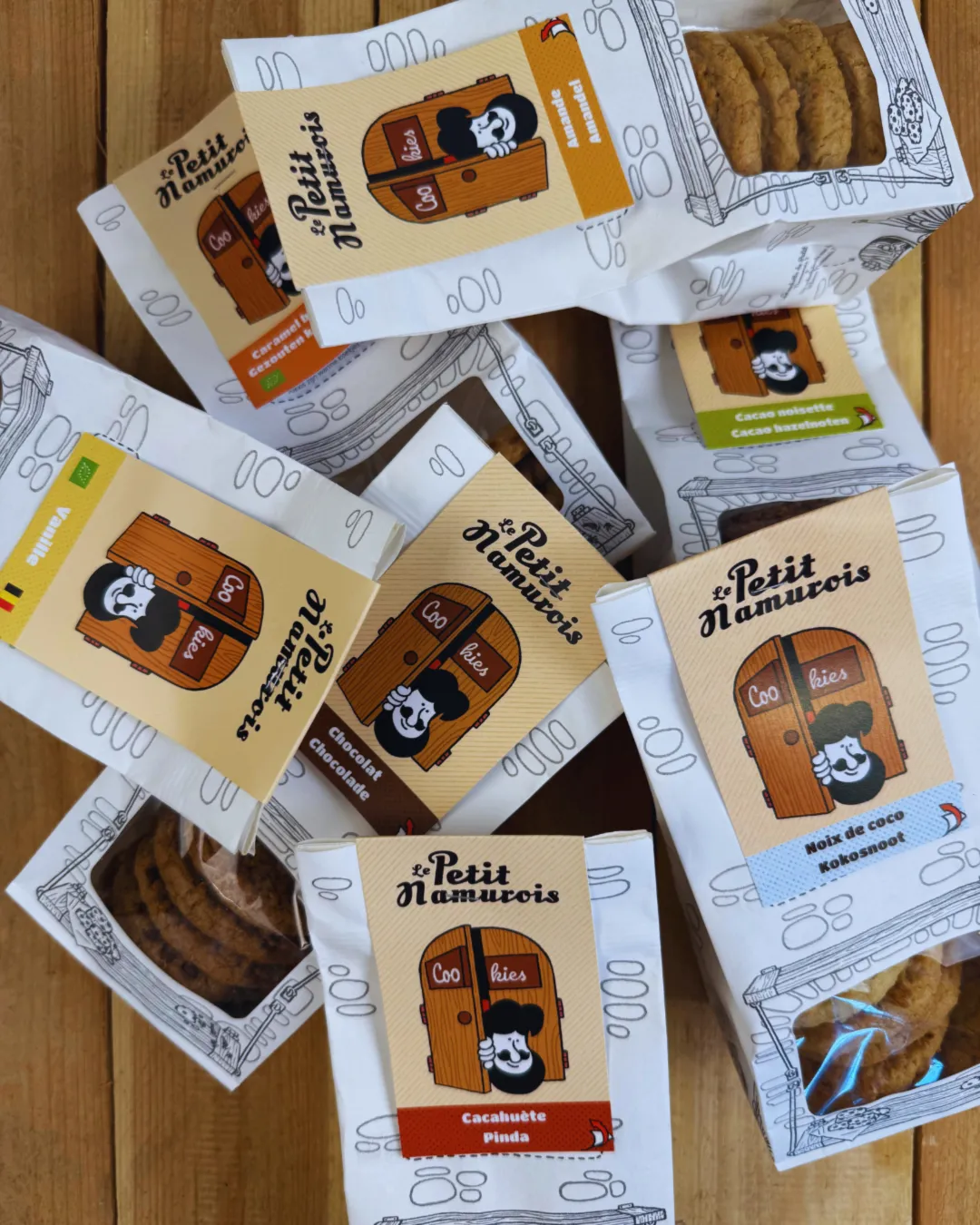 Pack découverte de cookies bio artisanaux Le Petit Namurois – 7 paquets de biscuits belges sans arômes ajoutés