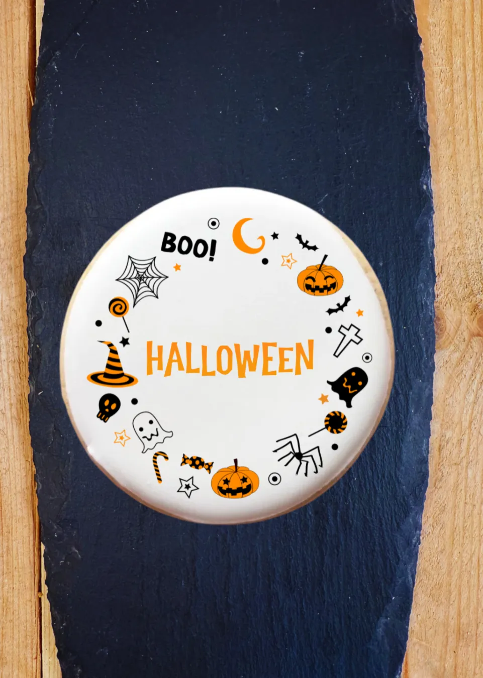 Cookie personnalisé Joyeux Halloween – biscuit bio artisanal Le Petit Namurois